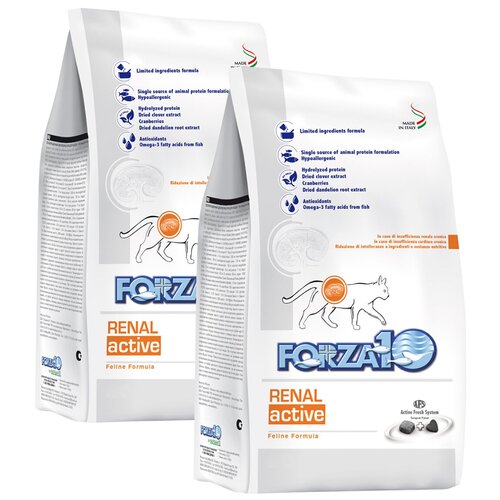 FORZA10 CAT RENAL ACTIVE для взрослых кошек при хронической почечной недостаточности (1,5 + 1,5 кг)