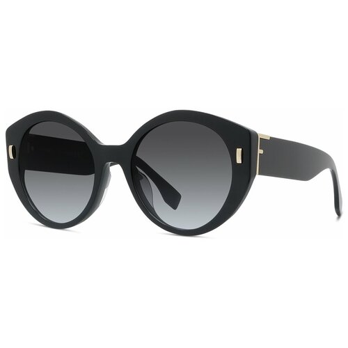 фото Солнцезащитные очки fendi, кошачий глаз, оправа: пластик, градиентные, с защитой от уф, для женщин, черный