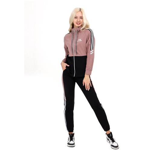 фото Женский спортивный костюм (олимпийка+ брюки) цвета капучино, размер 42 натали
