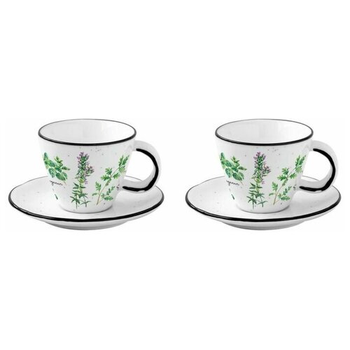 Набор из 2 чашек с блюдцами для кофе 