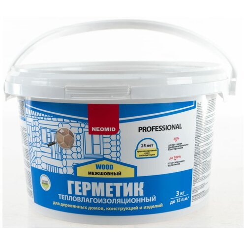 Герметик строительный NEOMID Professional (3 кг.) ведро (сосна) neomid герметик строительный professional 3 кг ведро тик н гермproff 3 тик