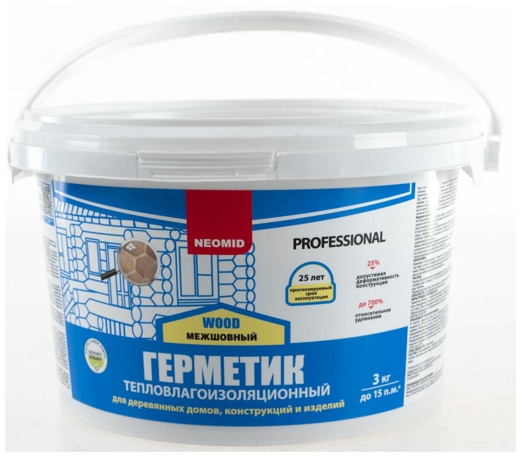Герметик строительный NEOMID теплый ДОМ WOOD PROFESSIONAL Сосна - 3 кг