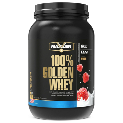 100% Golden Whey, 908 g (клубника) сывороточный протеин maxler 100% golden whey 2270 г молочный шоколад