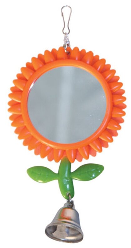 Зеркало Цветок с Колокольчиком пластмассовое для птиц