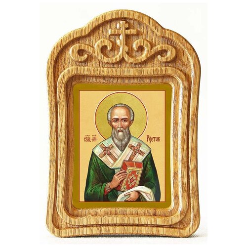 Священномученик Рустик Парижский, икона в резной деревянной рамке священномученик рустик парижский икона в белой пластиковой рамке 8 5 10 см