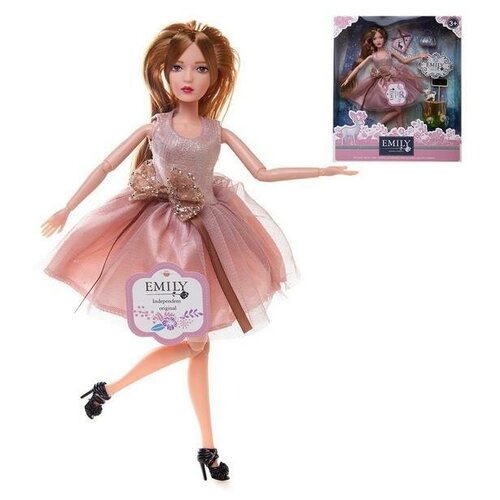Кукла шарнирная Emily Розовая серия с собачкой и аксессуарами, 28см QJ087C , ABtoys