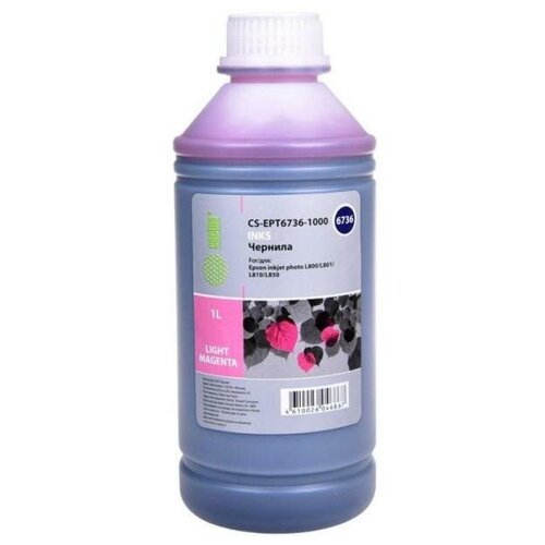 чернила epson l800 l1800 l810 l850 о c13t67334a magenta 70ml Чернила Cactus CS-EPT6736-1000 светло-пурпурный 1000мл для Epson L800/L810/L850/L1800