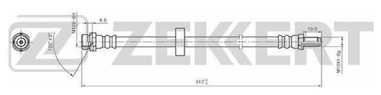 ZEKKERT BS-9416 Шланг тормозной задний Ford Mondeo III 00-