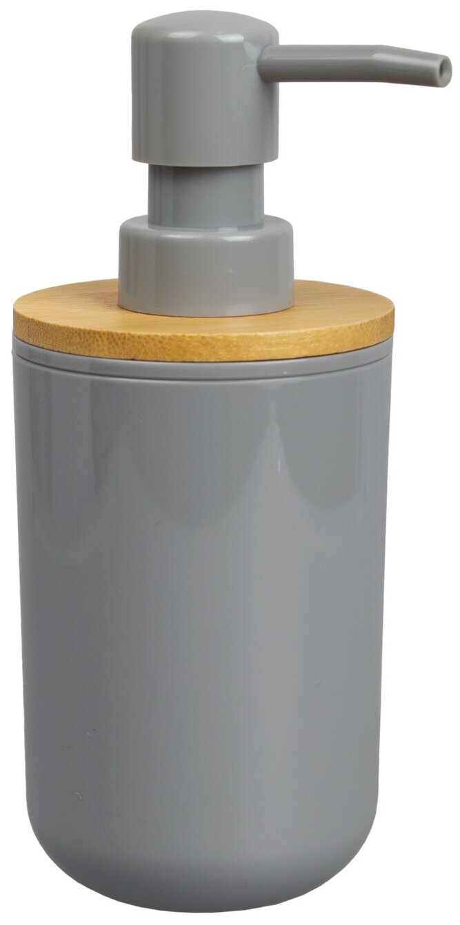 Дозатор для жидкого мыла пластик бамбук Gray PS0112FA-LD