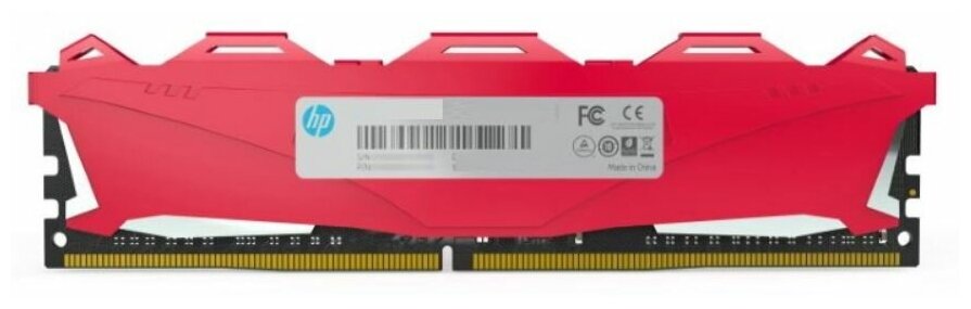 Модуль памяти DDR 4 DIMM 16Gb PC21300, 2666Mhz, 18-18-18-43, HP V6 7EH62AA#ABB с радиатором, красный