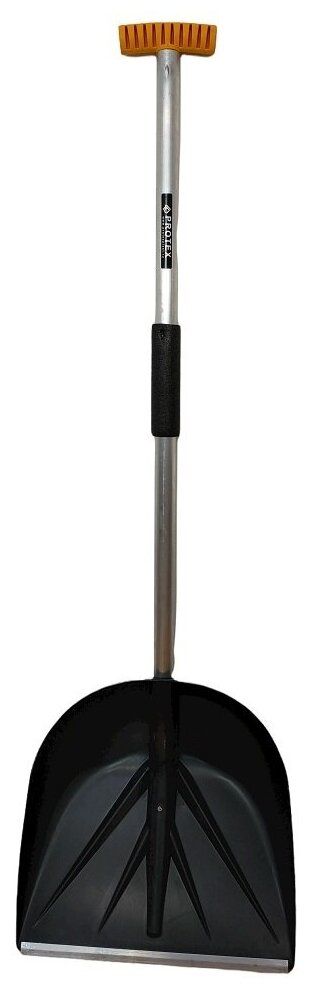 Лопата PROTEX санта черный ковш 420*400 с алюминиевой планкой, стальной черенок d-32мм (черенок не окраш), ручка Т-образная