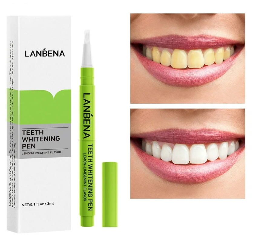 Карандаш отбеливающий со вкусом лимона и мяты Lanbena TEETH WHITENING PEN