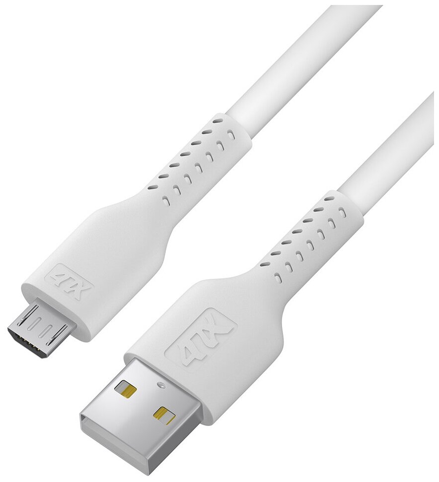 Кабель 1.0m MicroUSB, белый, белый ПВХ Кабель 4PH 1.0 м (4PH-R90066) - фото №1
