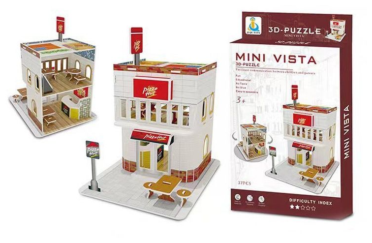 3D пазл пицца Hut, развивающий 3Д пазл для детей Pizza Hut