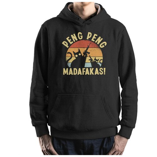 фото Толстовка / худи dream shirts коты гангстеры - peng peng madafakas мужской черный 54 размер