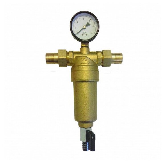 Фильтр промывной с манометром 1" для горячей воды ViEiR (JH155)