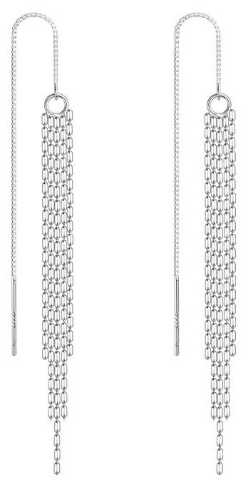 Серьги с подвесками WASABI jewell, размер/диаметр 55 мм, серебряный