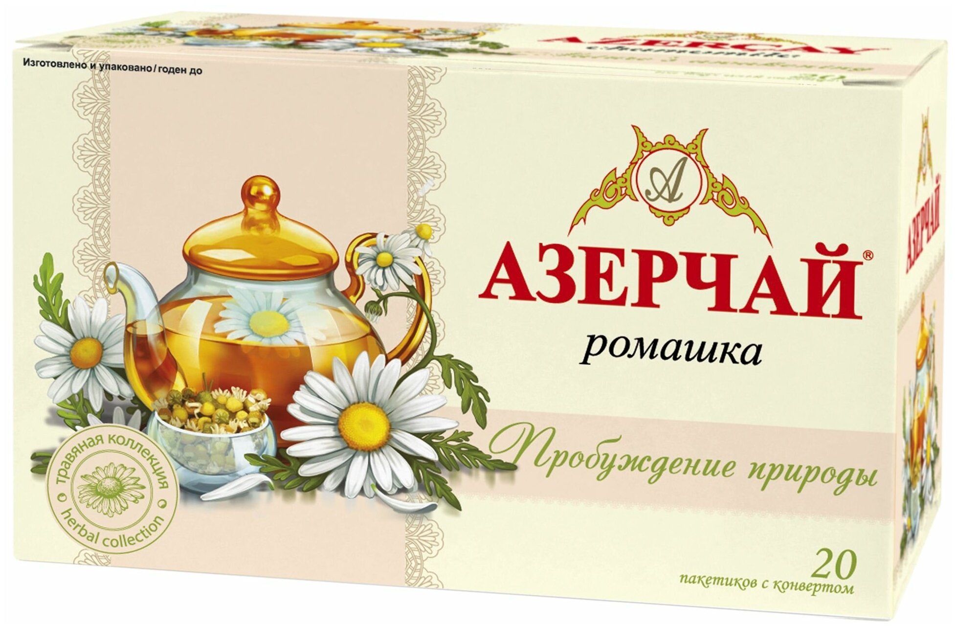 Azercay tea "Пробуждение природы" Чайн.напиток с Ромашкой 20 пак.х 1,8 г (комплект 10 шт.) 2760520