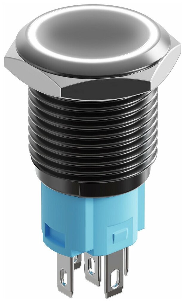 Кнопка выключатель (тумблер) GSMIN K4B ON-OFF 5А 12В AC 5Pin с подсветкой 16мм (Белый) - фотография № 4