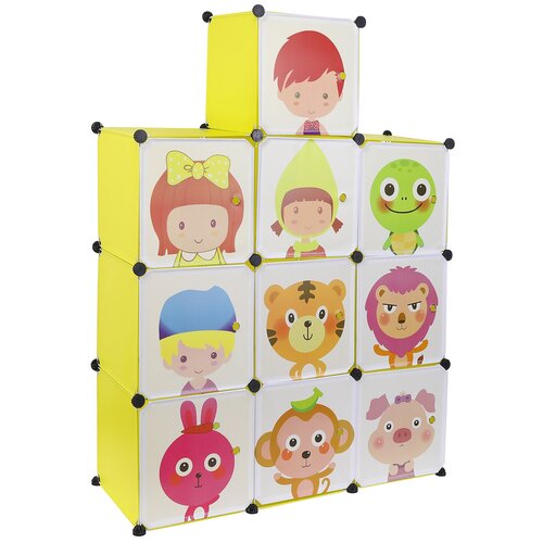 Универсальный детский модульный шкаф для хранения вещей DEKO DKCL09, размер XL, 10 модулей, размер м