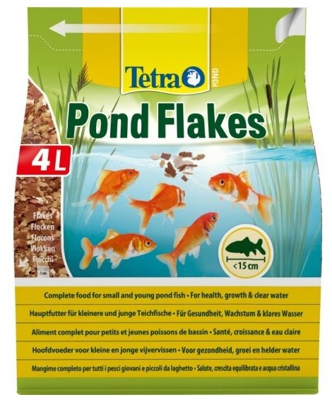 Tetra Pond Flakes корм для прудовых рыб в хлопьях, 4 л - фотография № 8