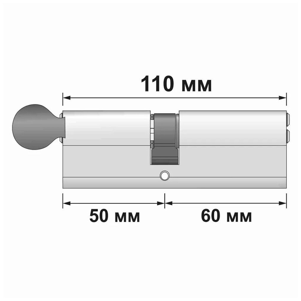 Цилиндровый механизм (личинка замка) Apecs Premier XR-110(50C/60)-C15-NI - фотография № 2