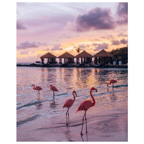 Картина по номерам Colibri Фламинго на пляже 40х50 см Холст на подрамнике