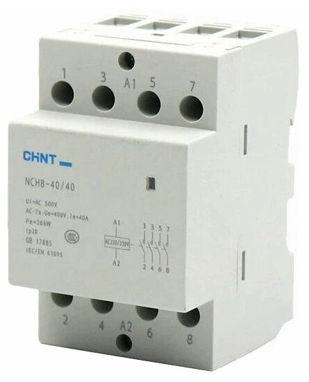 Модульный контактор Chint NCH8-40/40 40A 4НО AC 220/230В 50Гц 256099 .