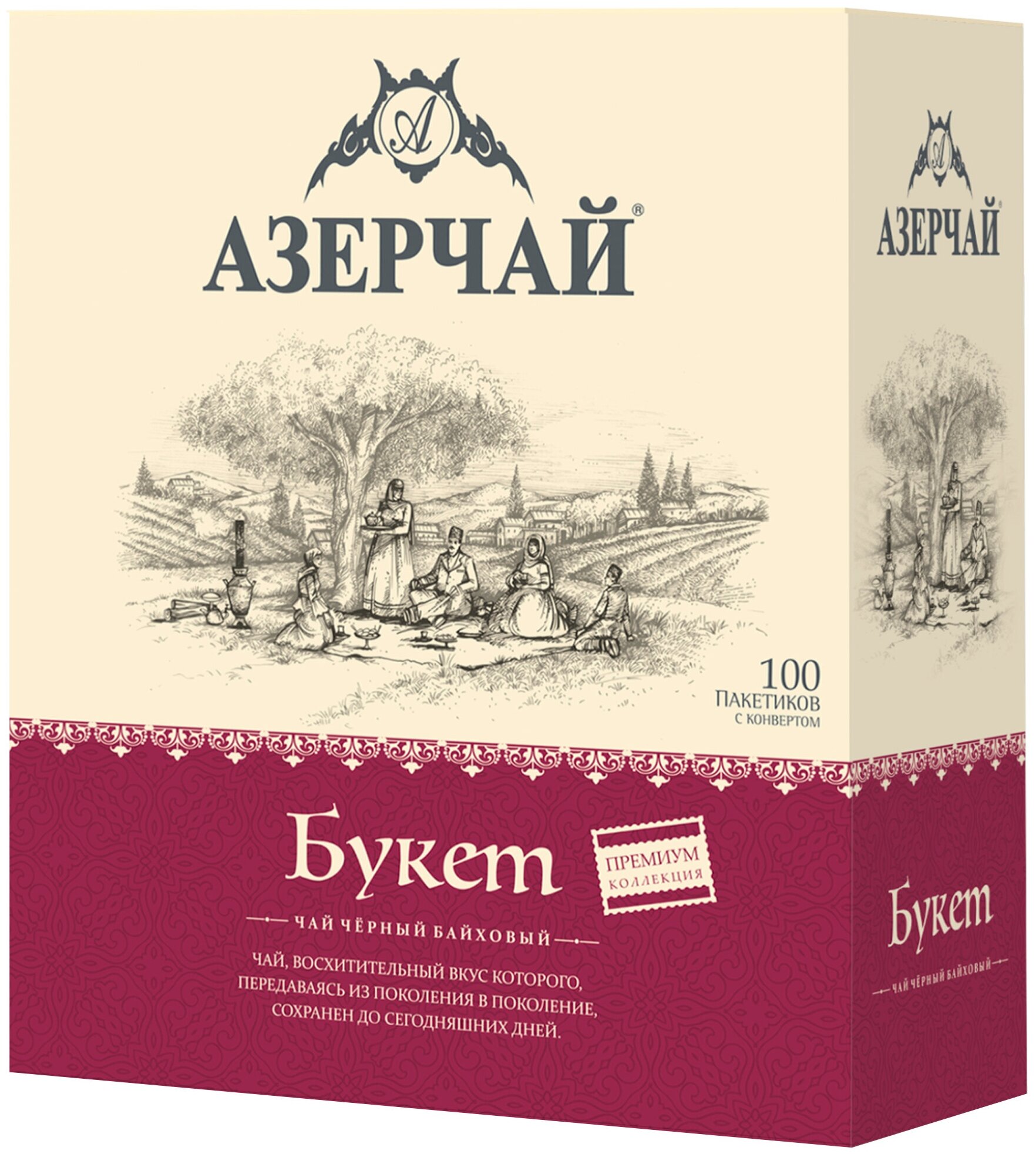 Чай в пакетиках черный Азерчай Букет Premium Collection, 100 шт