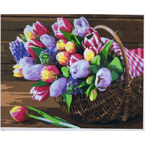 Картина по номерам Paintboy 40*50 «Весенние тюльпаны»