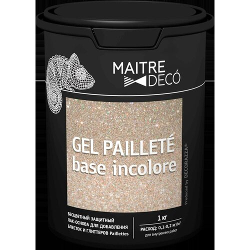 Лак-основа Maitre Deco «Gel Paillete Base Incolore» бесцветный 1 кг