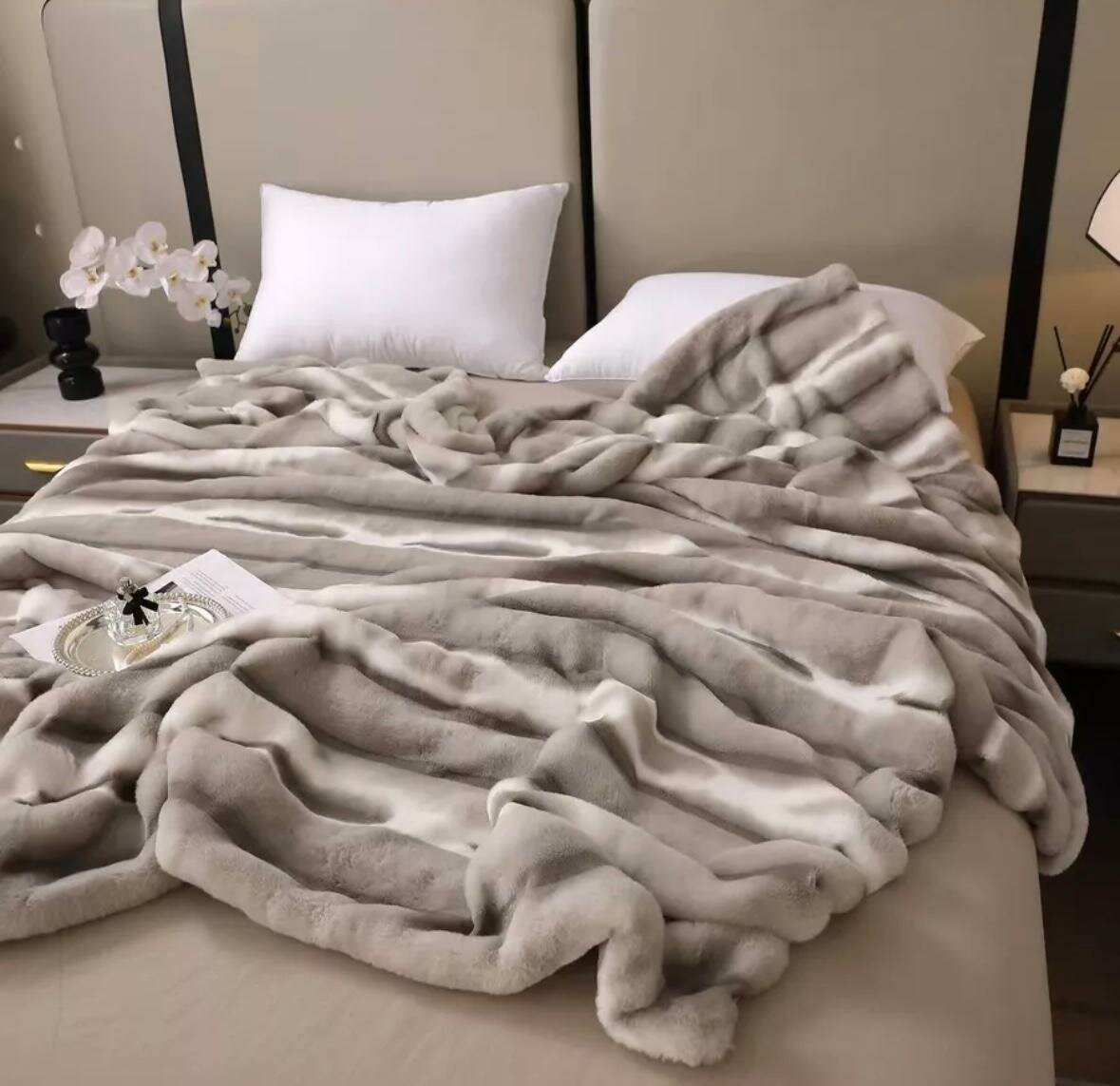 фото Плед-покрывало "Шиншила/Экстра мягкость/Евро 200*230см/Шампань