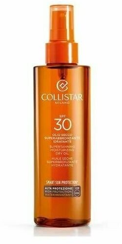 Картинки Collistar - Supertanning Moisturizing Dry Oil SPF 30 200 ml Увлажняющее сухое масло-спрей для загара лица и тела 200 мл