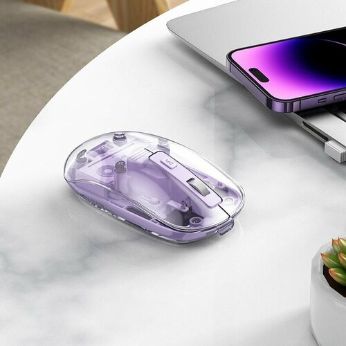 Мышь беспроводная HOCO GM29 прозрачная - фиолетовый 149000₽