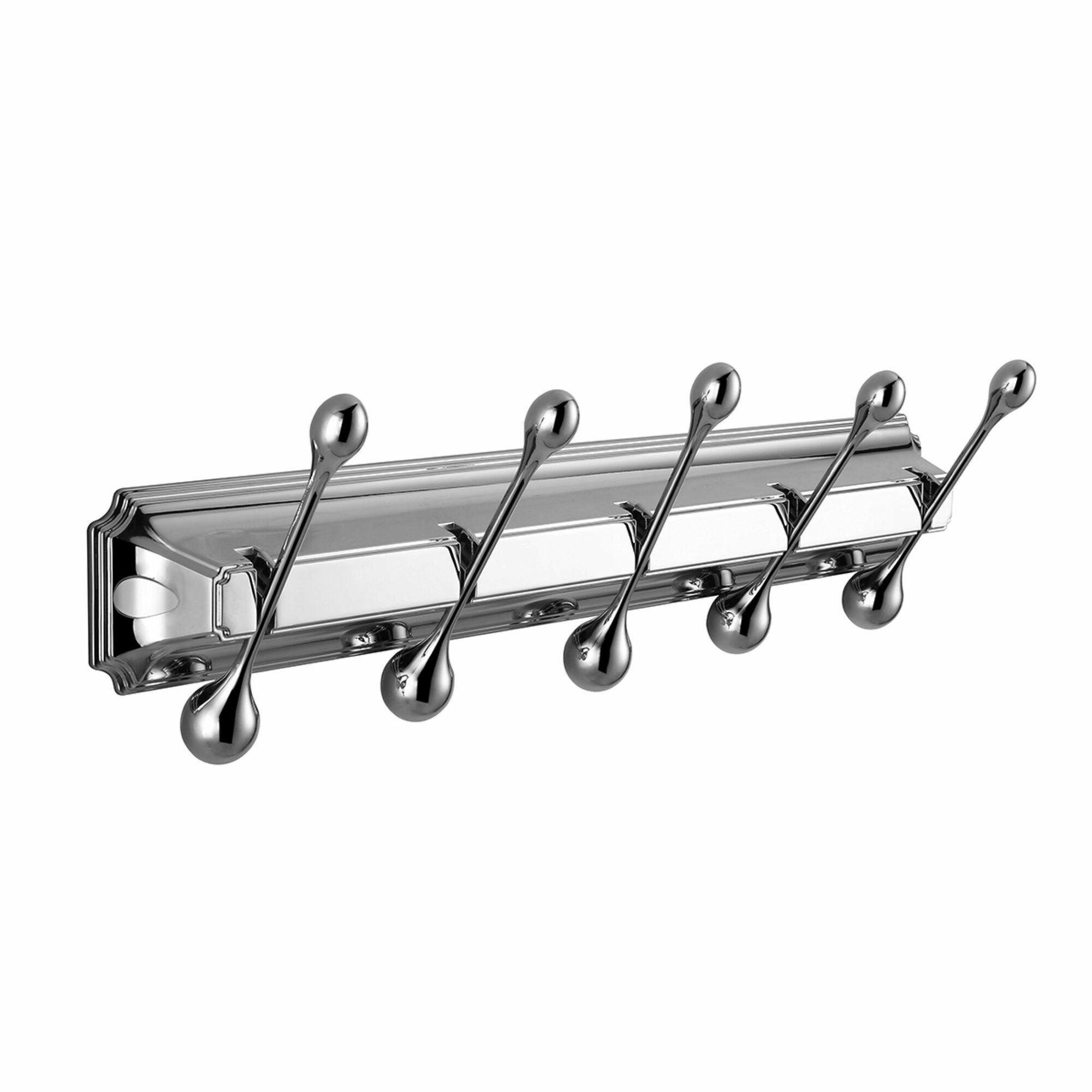 Вешалка настенная металлическая с 5 крючками универсальная для ванной комнаты кухни прихожей ELGHANSA Hermitage HRM-950 хром