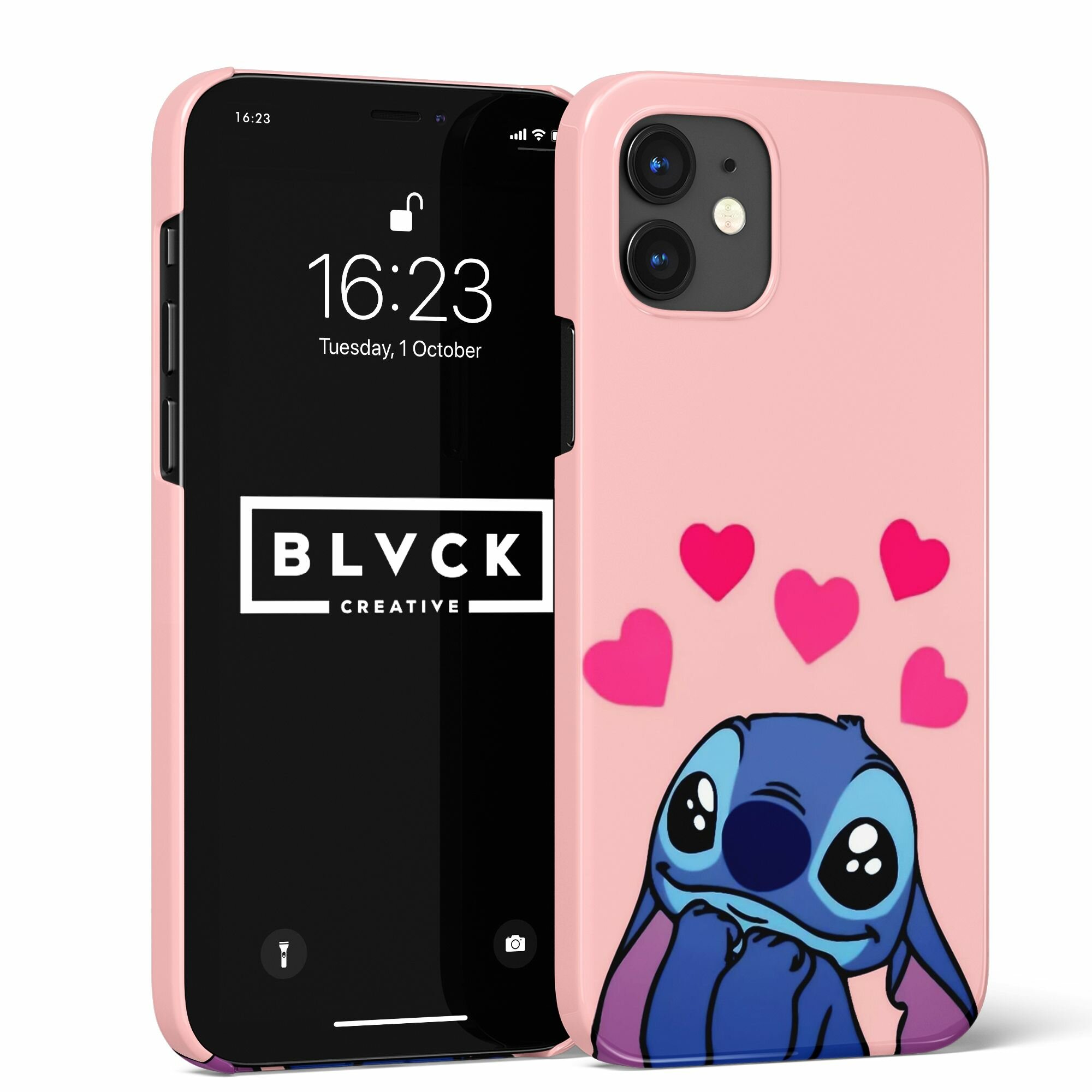 Чехол для IPhone 12 Mini с рисунком "Lilo and Stitch" / Накладка с принтом Лило и Стич