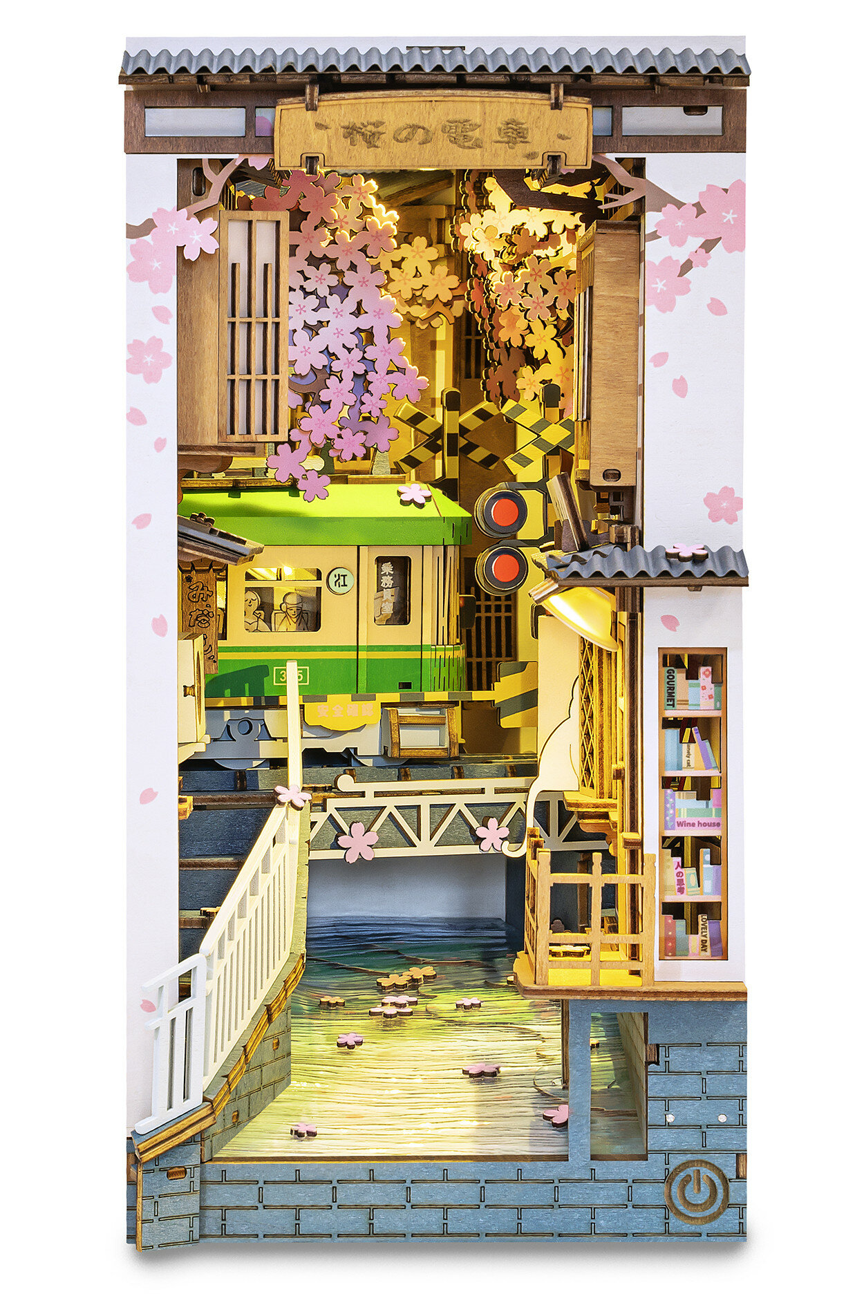 Деревянный конструктор - книжный уголок Цветущая Сакура Robotime Rolife Sakura Densya — фото 1