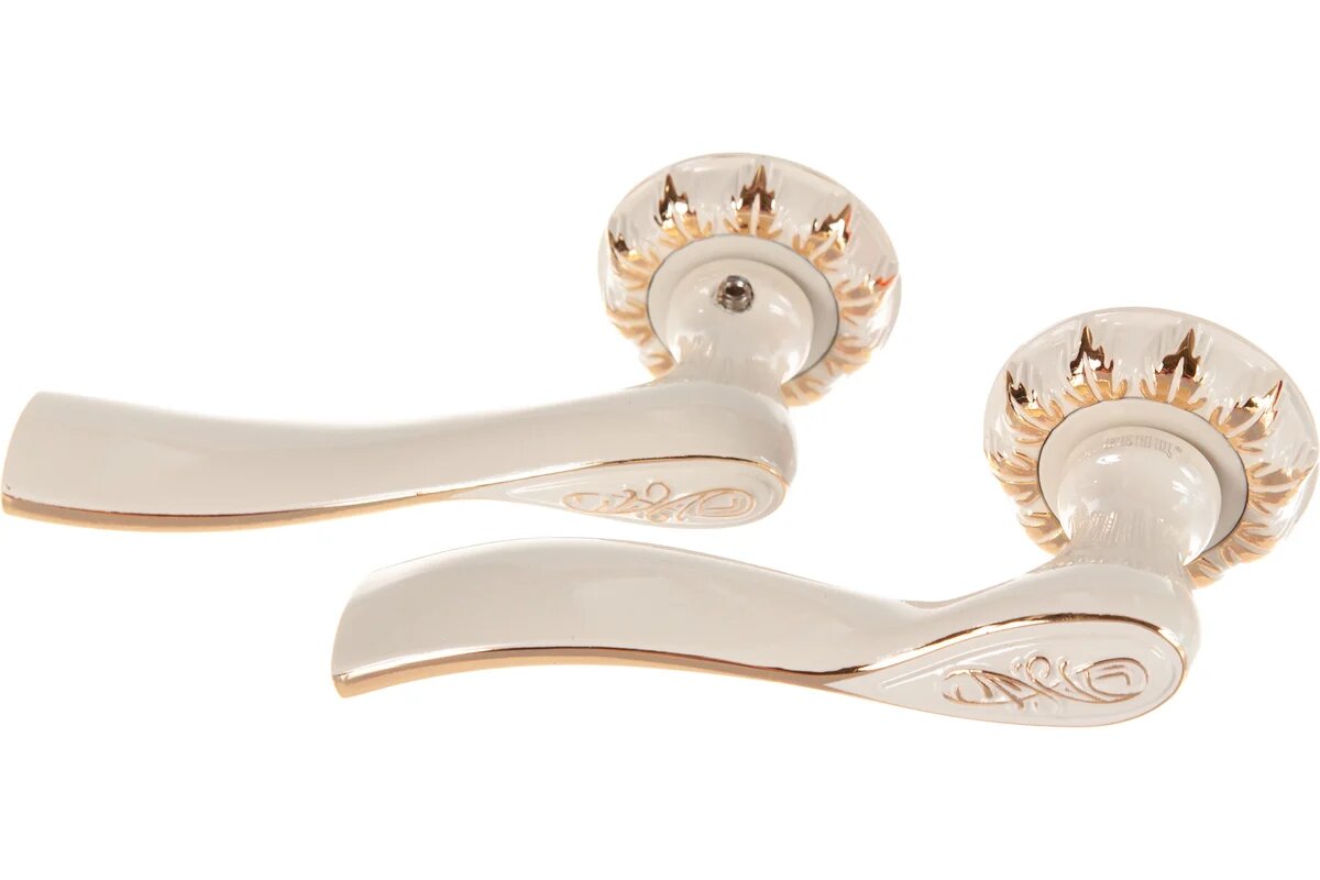 Ручка RENZ  Флория  INDH 17 10 W GP  белая золотая  2шт  поворотная