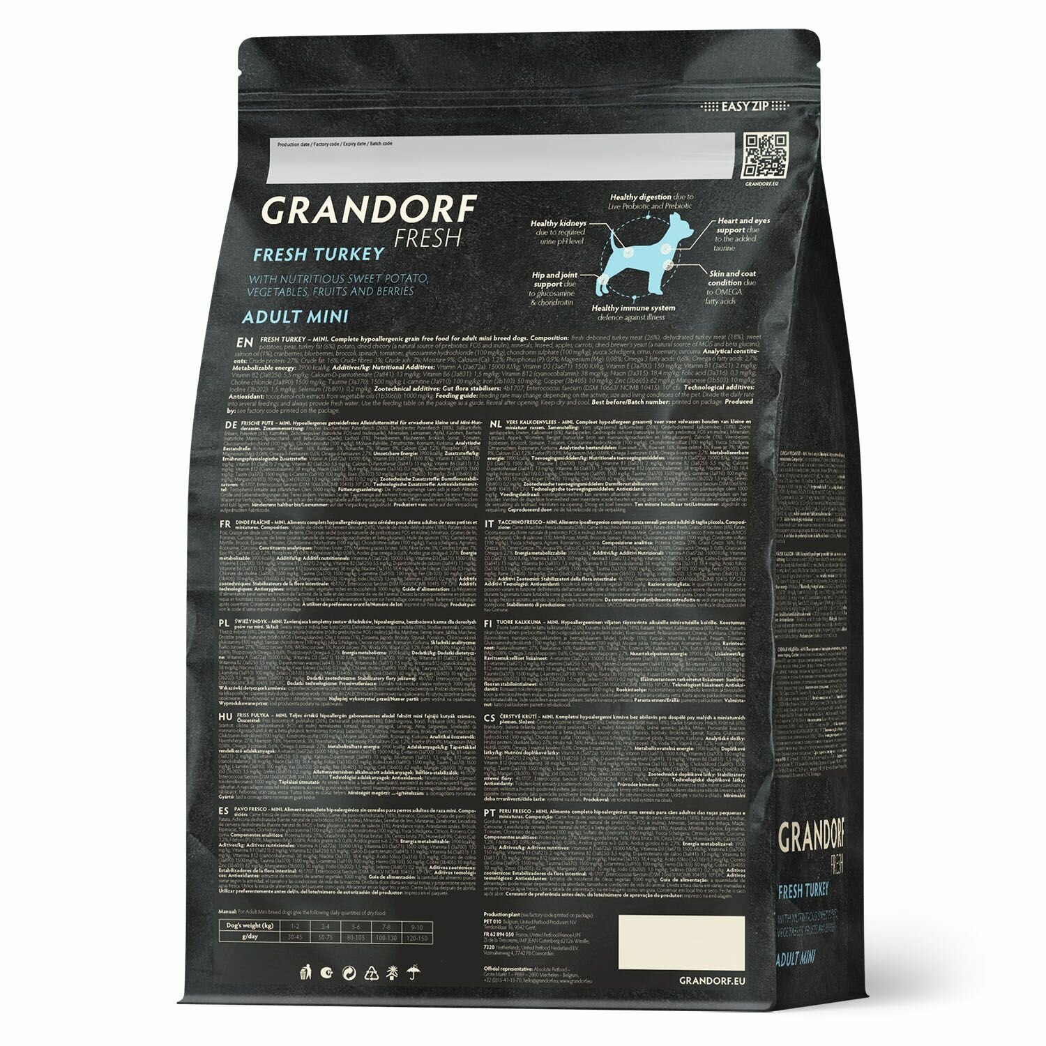 Корм сухой Grandorf Fresh для взрослых собак мелких пород, с индейкой и бататом 3 кг — фото 1
