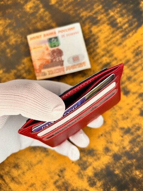 Картхолдер Black Tortoise, фактура гладкая, красный — фото 1