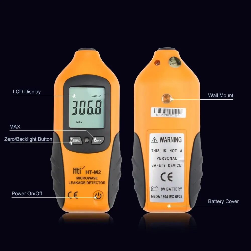Газоанализаторы Детектор утечки радиации Hti HT-M2 0-9,99 мВт/см2, HT-M2