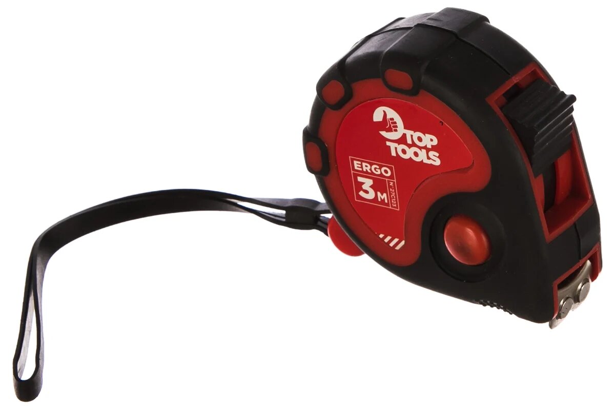 Рулетка Top Tools стальная лента с магнитом кнопкой паузы 3 м x 16 мм 27C123