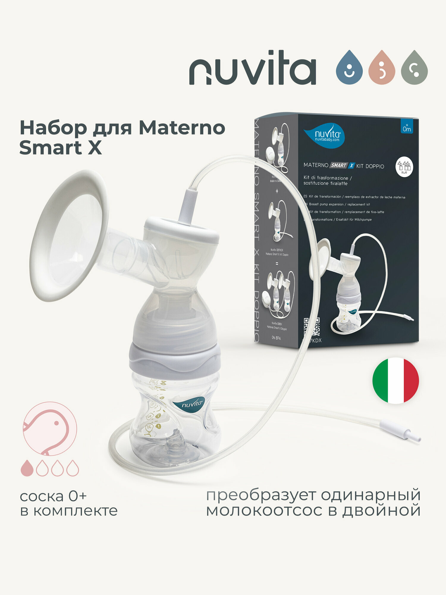 Дополнительный набор для подключения к электрическому молокоотсосу Nuvita Materno Smart X