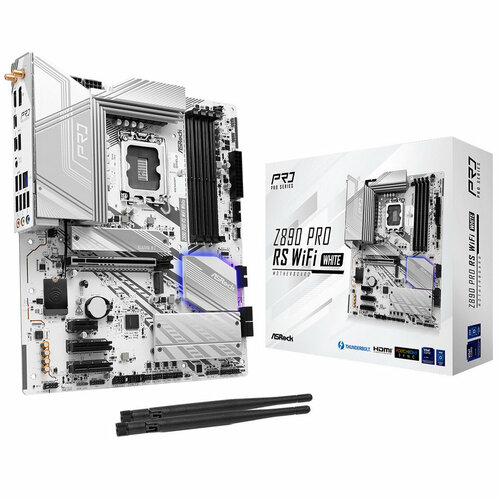 Материнская плата ASRock Z890 PRO RS WIFI WHITE LGA1851 Intel Z890 ATX RTL Z890 PRO RS WIFI WHITE 27371₽