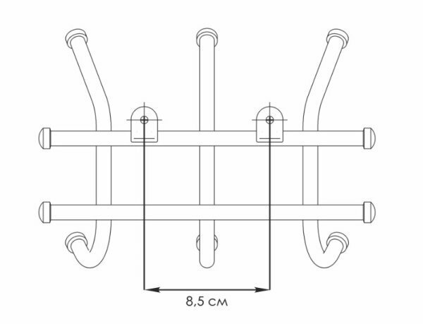 Вешалка Норма 3 черн 23x8x16,5 см — фото 1