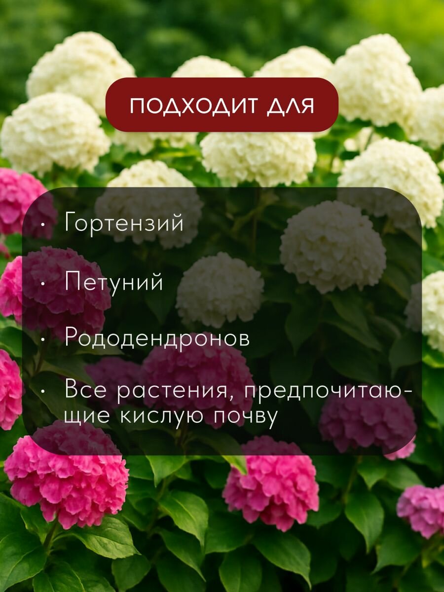 Удобрение для гортензий, пролонгированное, с биодоступным кремнием, ведро, минеральное, гранулы, 1 л, Bona Forte — фото 1