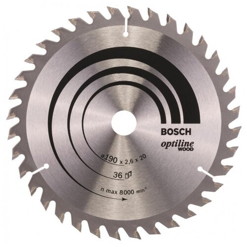 Диск пильный Bosch 190х36х20/16мм Optiline Wood