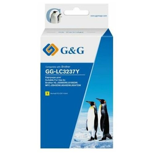 Картридж струйный G&G GG-LC3237Y желтый (18.4мл) для Brother HL-J6000DW/J6100DW