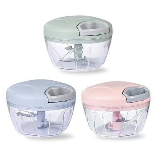 Многофункциональный механический измельчитель, овощерезка ручная, блендер, слайсер для лука, терка для чеснока,овощей,фруктов, ягод, 500мл.