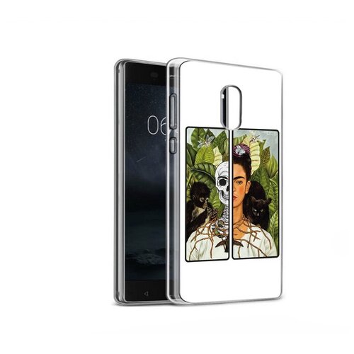Чехол задняя-панель-накладка-бампер MyPads сдвоенная картинка девушка скелет для Nokia 8 противоударный